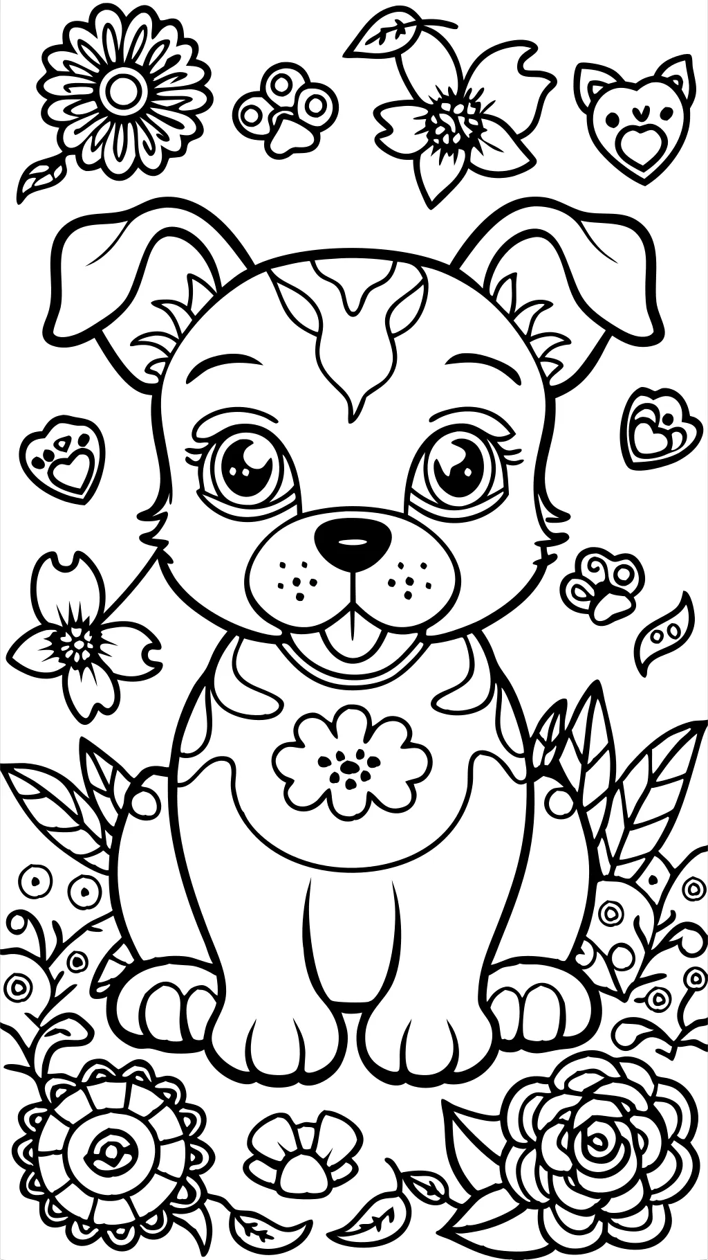 coloriage de chiot pour adultes